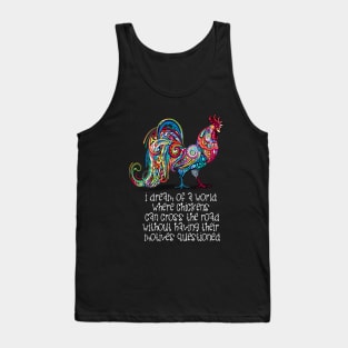 Why Did the Chicken Cross the Road? On a Dark Background Tank Top